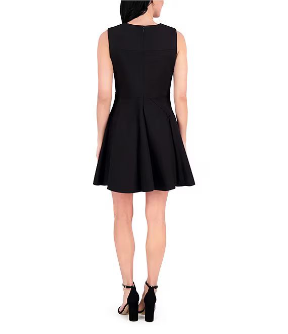 Stretch Denim A-Line Mini Dress Black