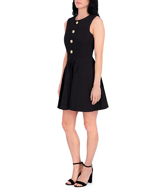 Stretch Denim A-Line Mini Dress Black - Kensie