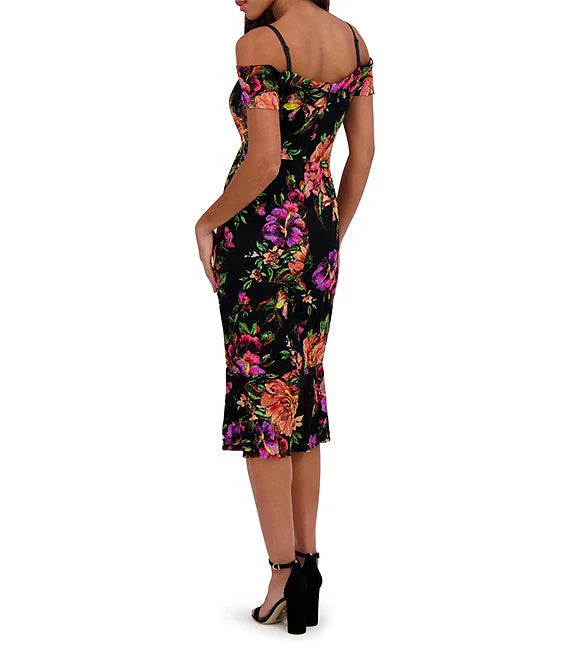 Sheath Midi Dress Black Multi - Siena