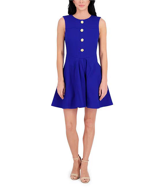Stretch Denim A-Line Mini Dress Cobalt - Kensie