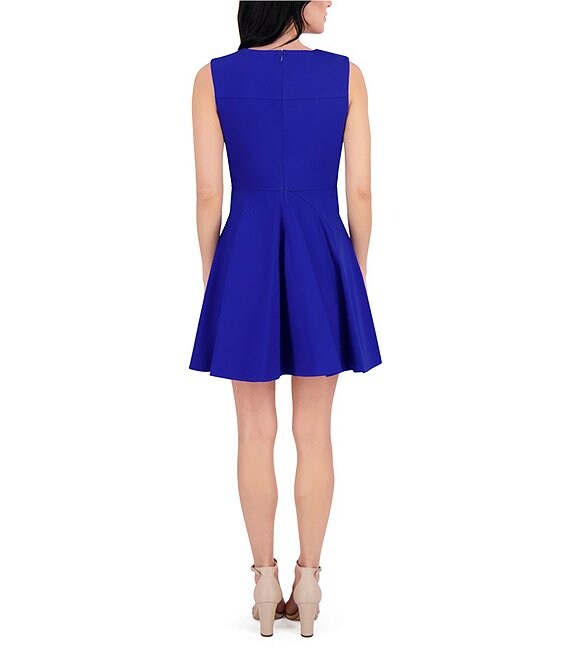 Stretch Denim A-Line Mini Dress Cobalt - Kensie