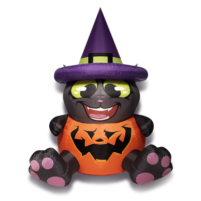 6FT Tall Cat in Pumpkin
