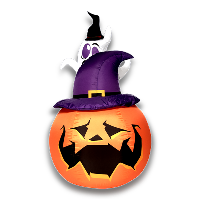 5FT Tall Ghost On Pumpkin