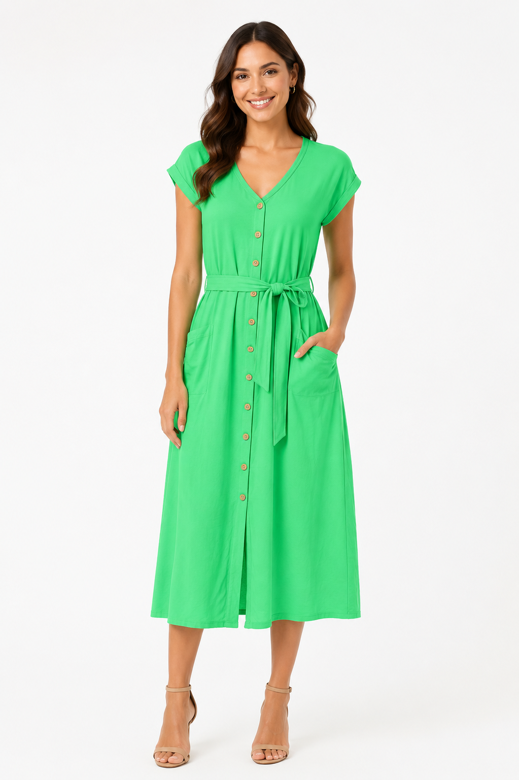 Ladies Yummy Maxi Dress, Green - Liz & Lilli