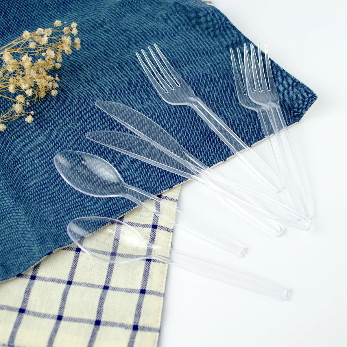 Clear Disposable Cutlery Set 360 Pcs
