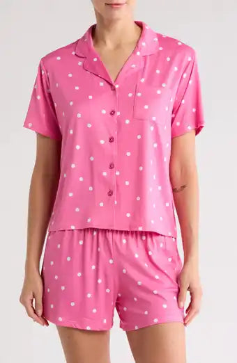 Notch Short Set Hot Pink