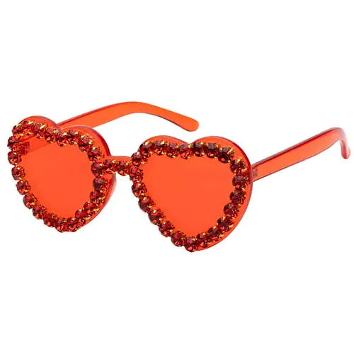 HEART SHAPE SUNGLASSES WITH BOLD RHINSETONES