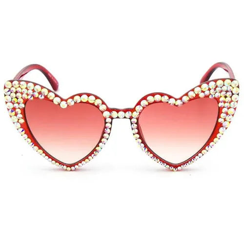 HEART SUNGLASSES WITH GEMS IN GREAT COLORS