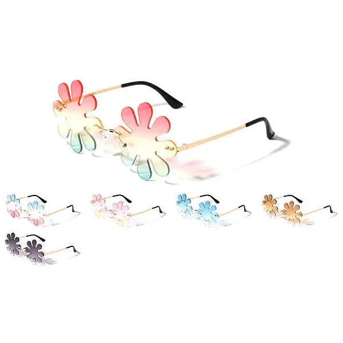 60's STYLE HIPPIE FLOWER OCEAN LENS SUNGLASSES