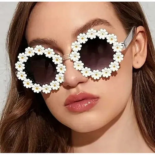 FLOWERS LINED ROUND FRAMES LENSES SUNGLASSES