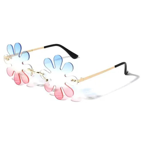 60's STYLE HIPPIE FLOWER OCEAN LENS SUNGLASSES