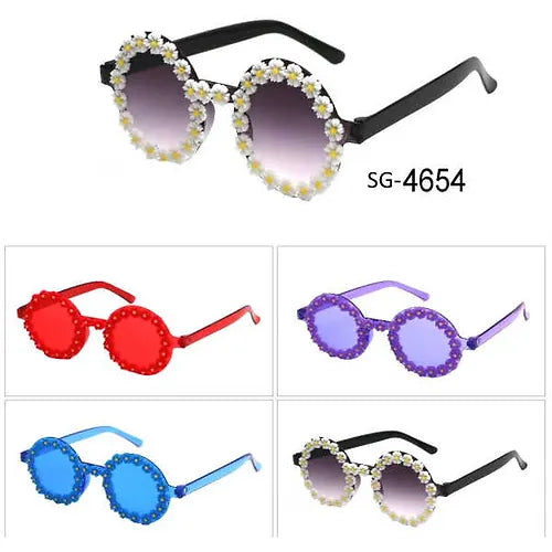 FLOWERS LINED ROUND FRAMES LENSES SUNGLASSES