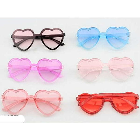 HEART SHAPE ASSORTED COLOR SUNGLASSES
