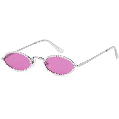 OVAL SHAPE COLOR LENS WITH GEMS