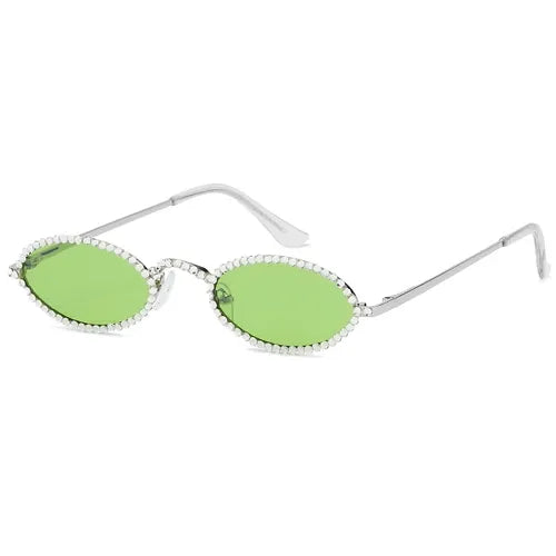 OVAL SHAPE COLOR LENS WITH GEMS