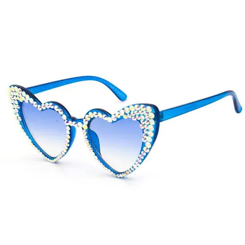 HEART SUNGLASSES WITH GEMS IN GREAT COLORS