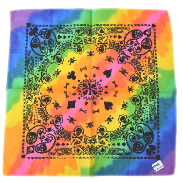 Skulls & Tyedye / Rainbow Look Bandanna