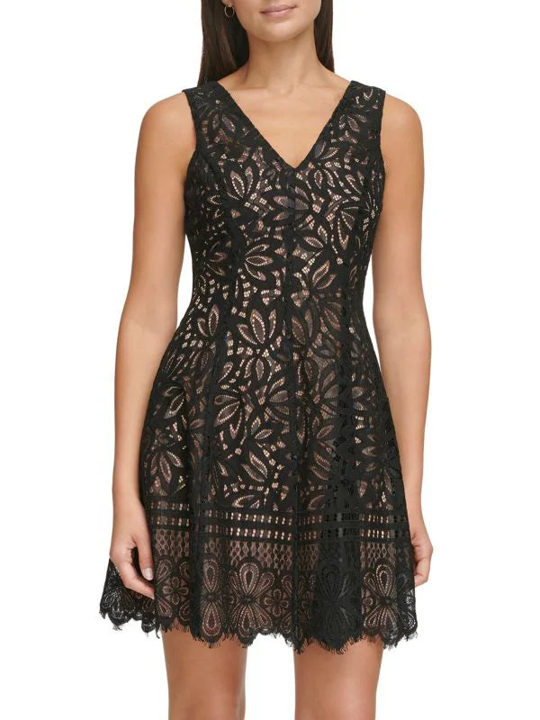 Lace Minidress Black Multi - Kensie