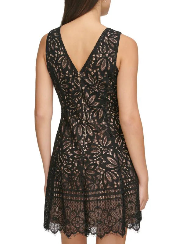 Lace Minidress Black Multi - Kensie