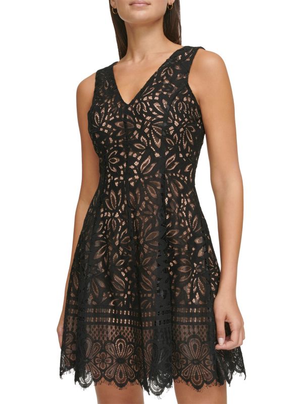 Lace Minidress Black Multi - Kensie
