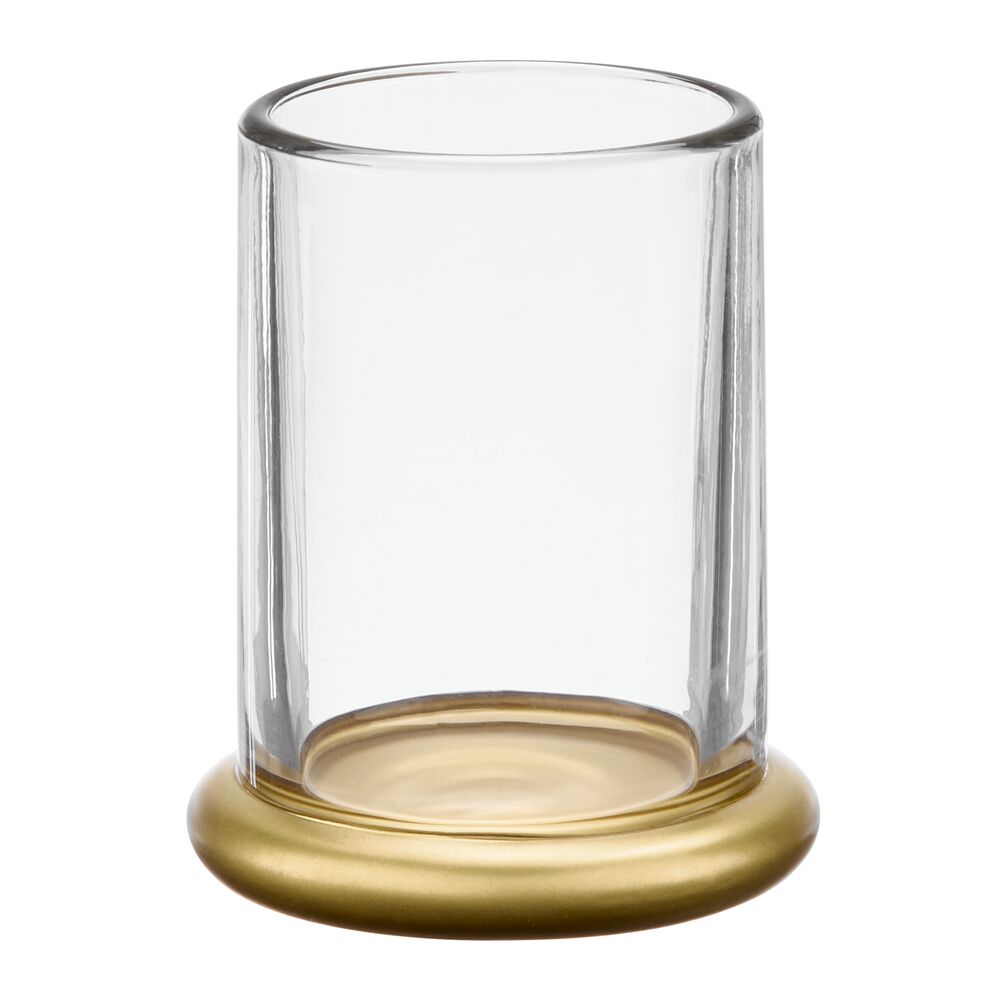 TIA Tumbler Soda Clear/ Soft Brass Glass