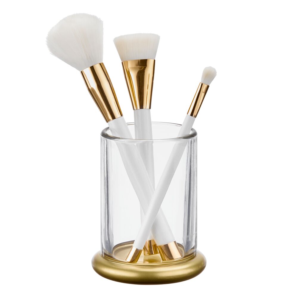 TIA Tumbler Soda Clear/ Soft Brass Glass