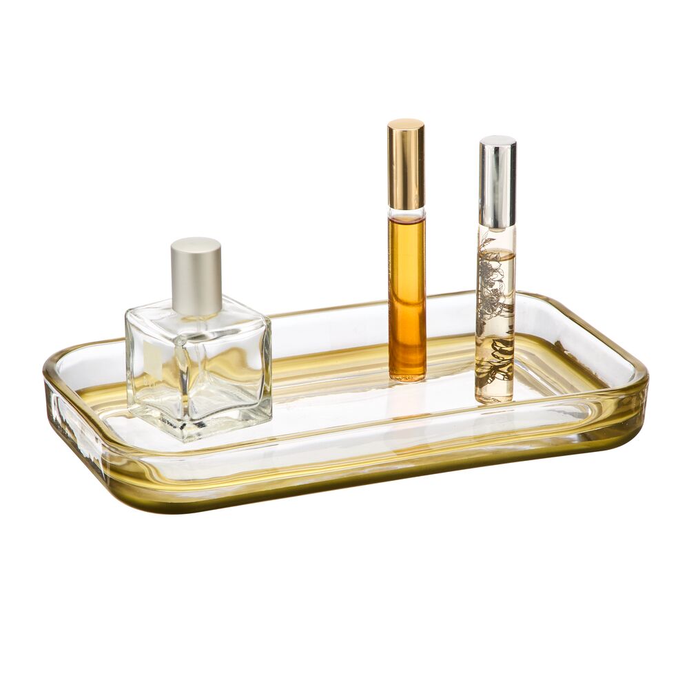 TIA Tray Glass Soft Brass