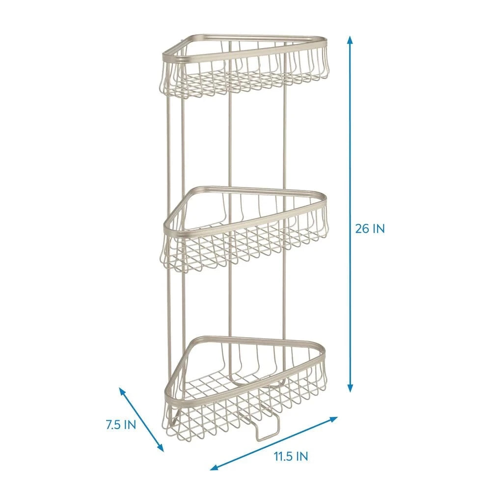 York Lyra 3 Tier Shower Shelf Satin