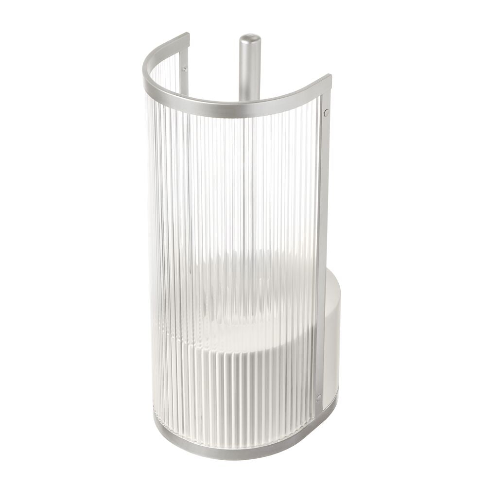 Fluted Bowl Brush with Shelf Clear/Satin/Gray