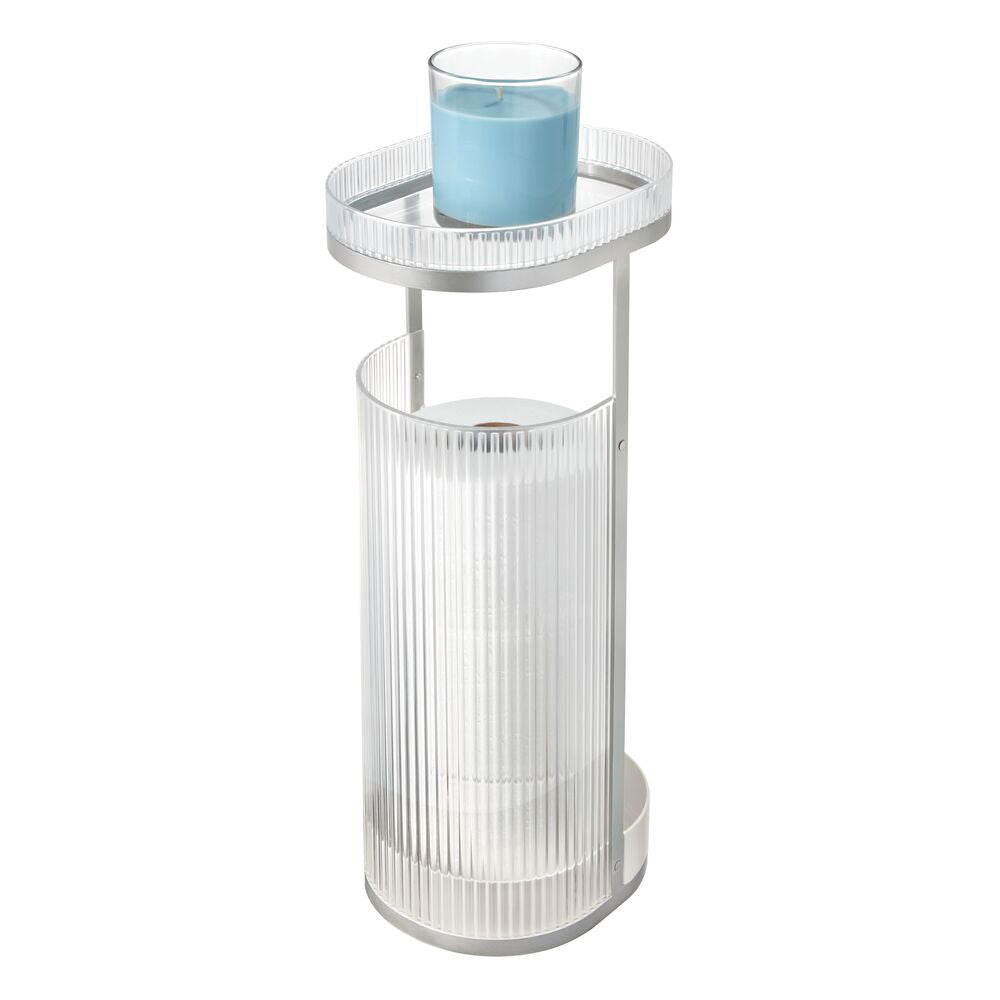 Fluted Toilet Tissue Holder with Shelf