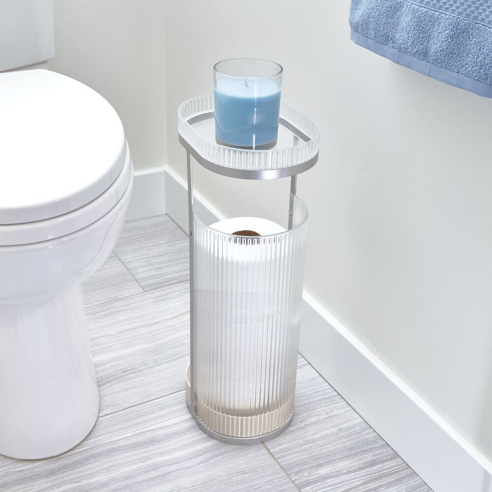 Fluted Toilet Tissue Holder with Shelf
