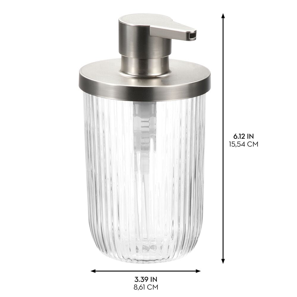 Fluted Glass Soap Pump
