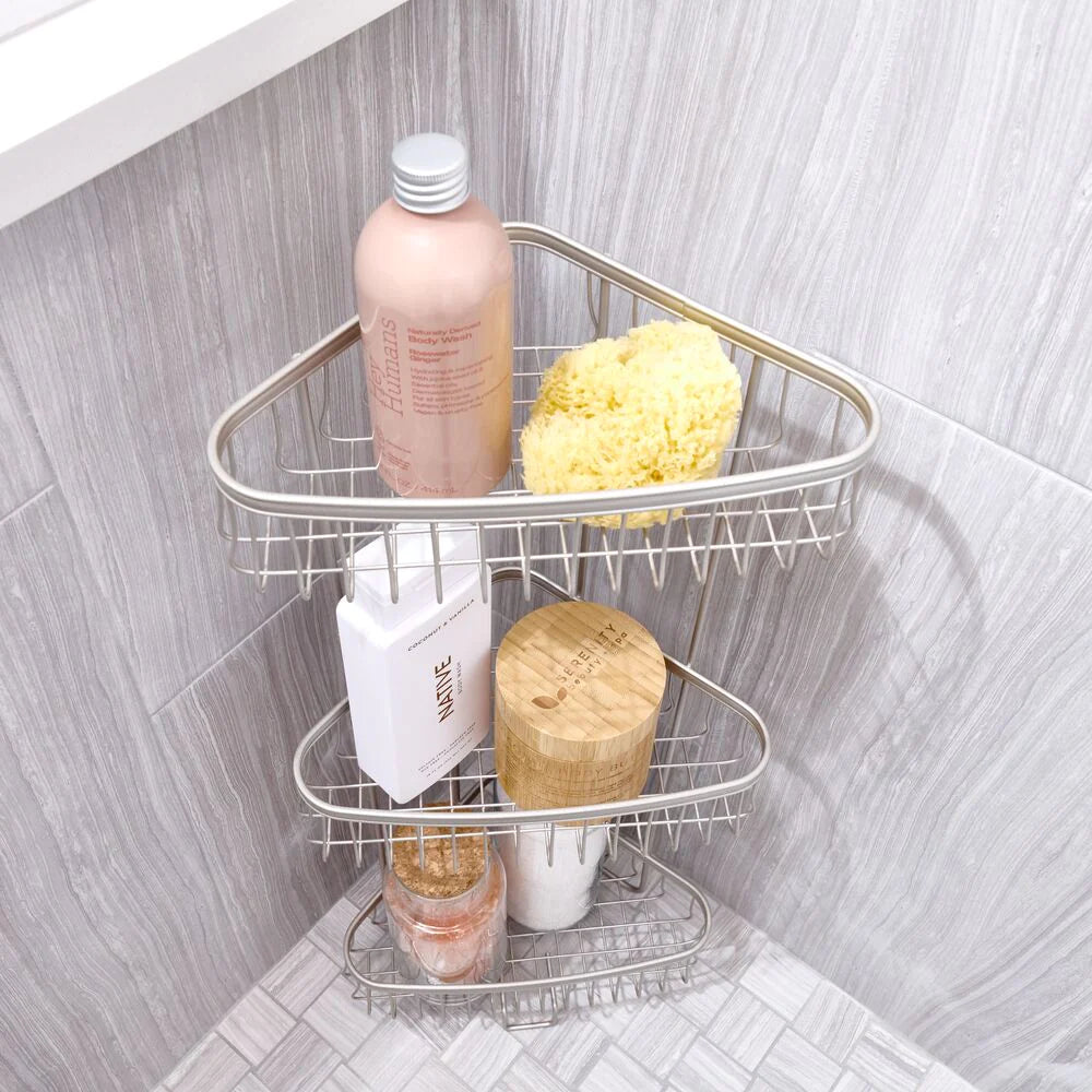 York Lyra 3 Tier Shower Shelf Satin