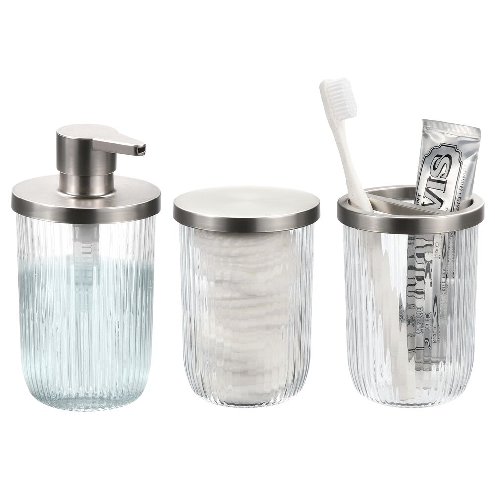 Fluted Glass Soap Pump