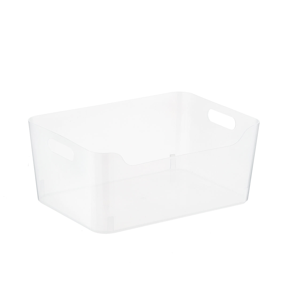 Medium Plastic Storage Bin w/ Handles Clear