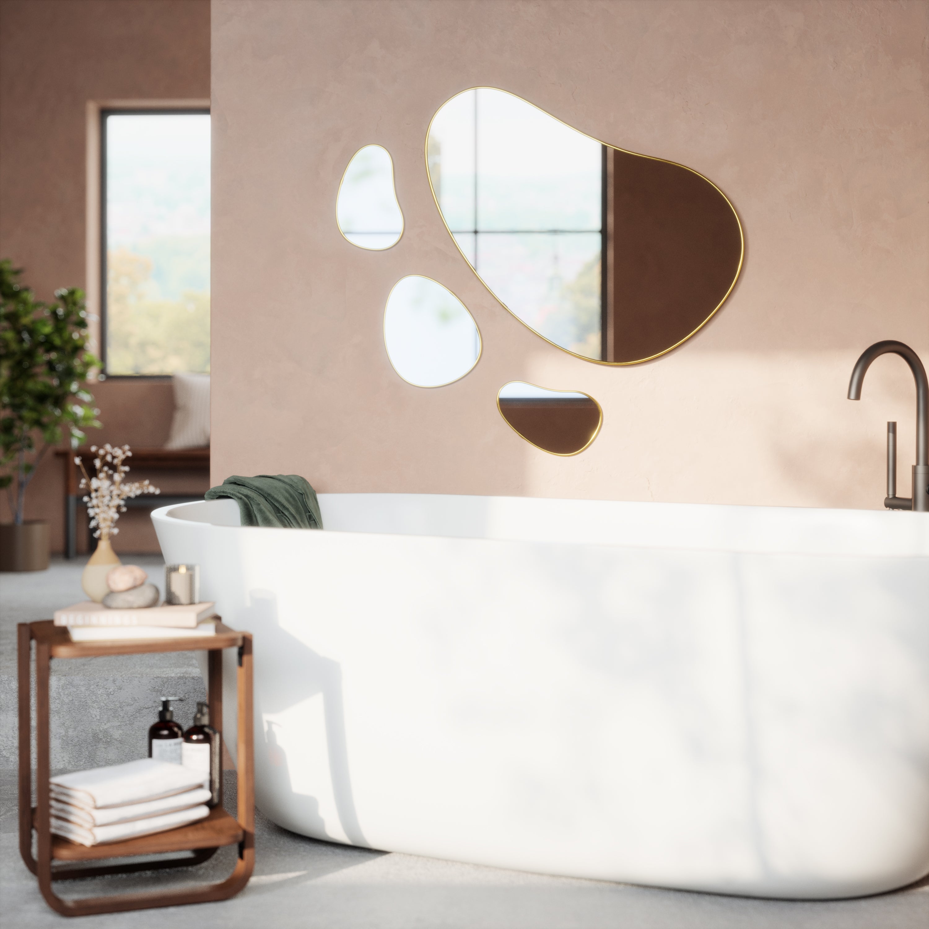 Hubba Pebble , Set of 3 Brass