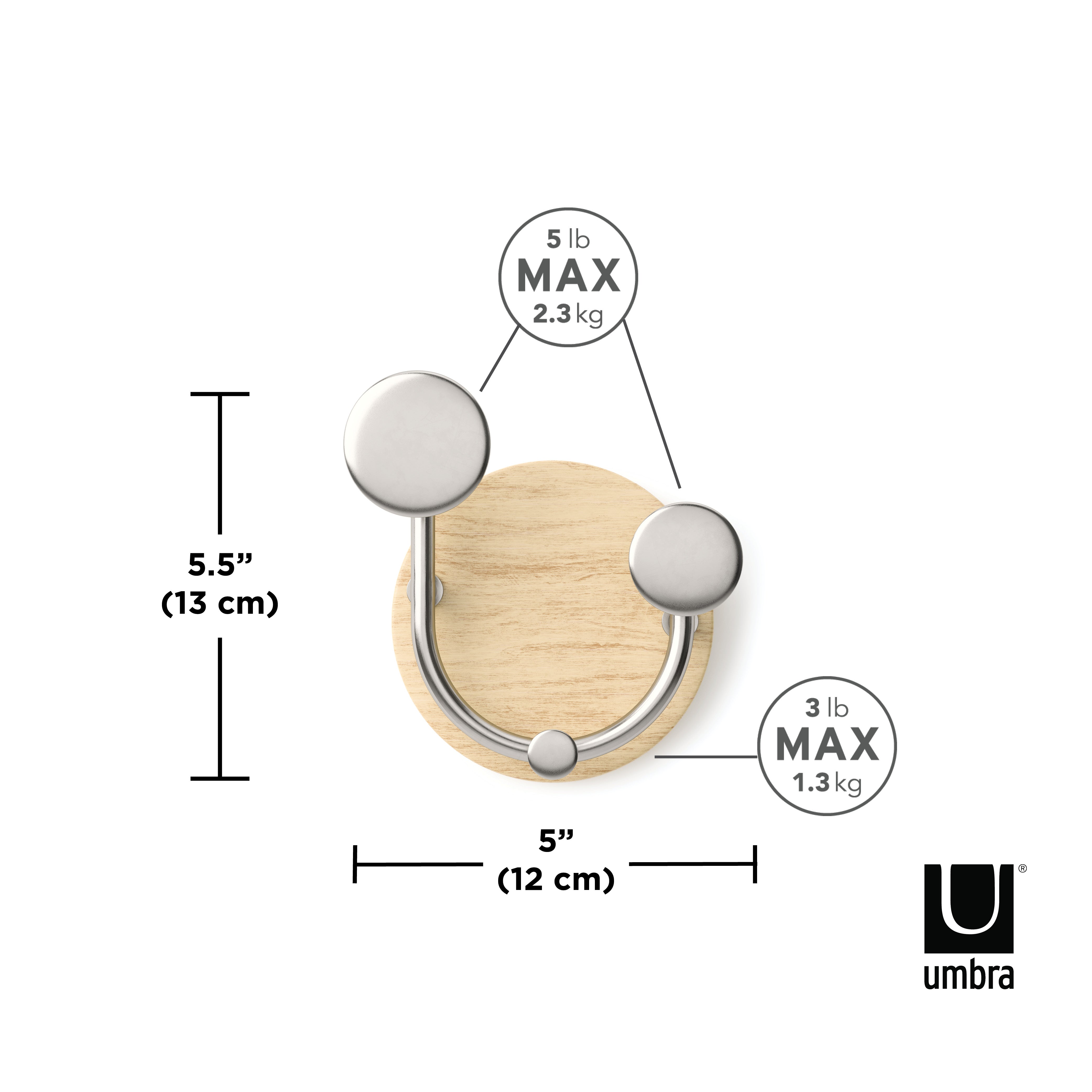 Melody 3 Valet Hook Natural / Nickel