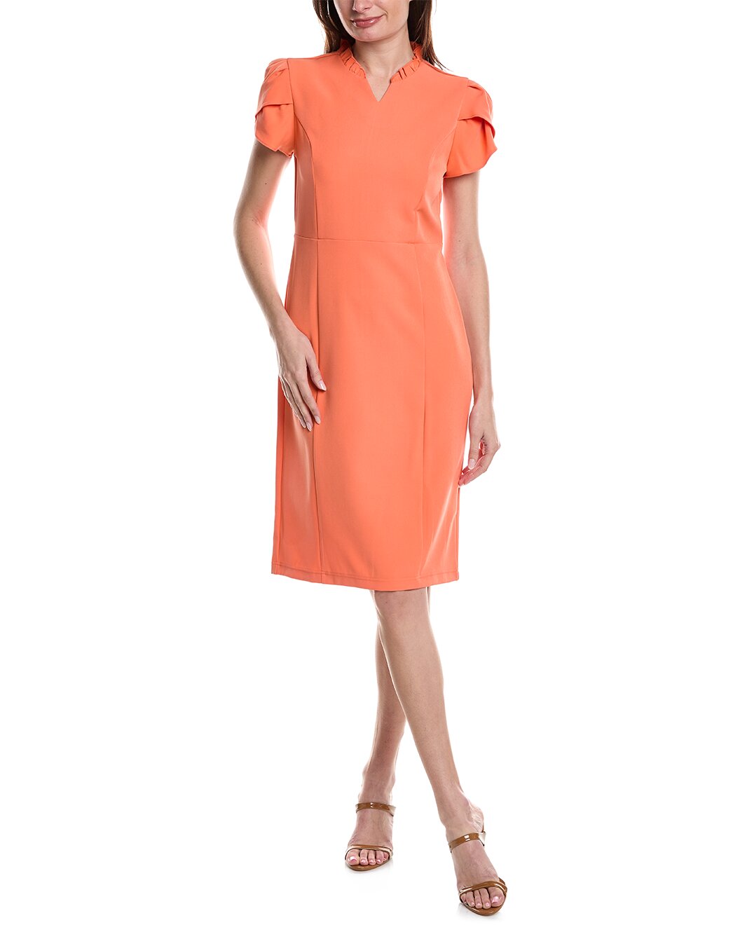 Dress Ruffle Vivid Coral - Nanette Lepore
