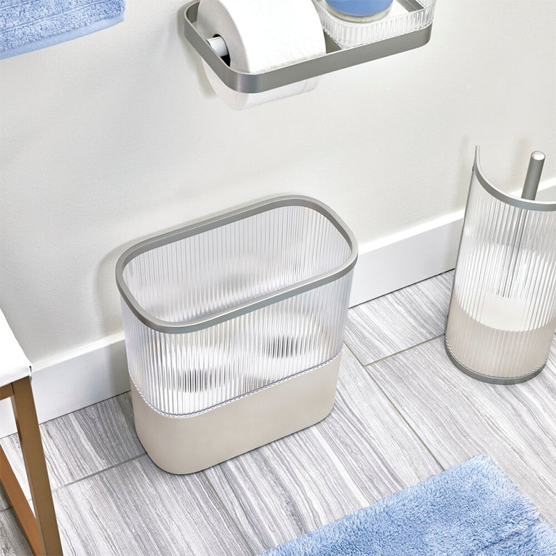Fluted Waste Can with Toilet Paper Reserve