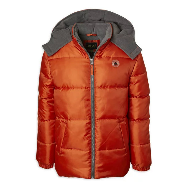 Solid Mini Ripstop Puffer Charcoal Orange