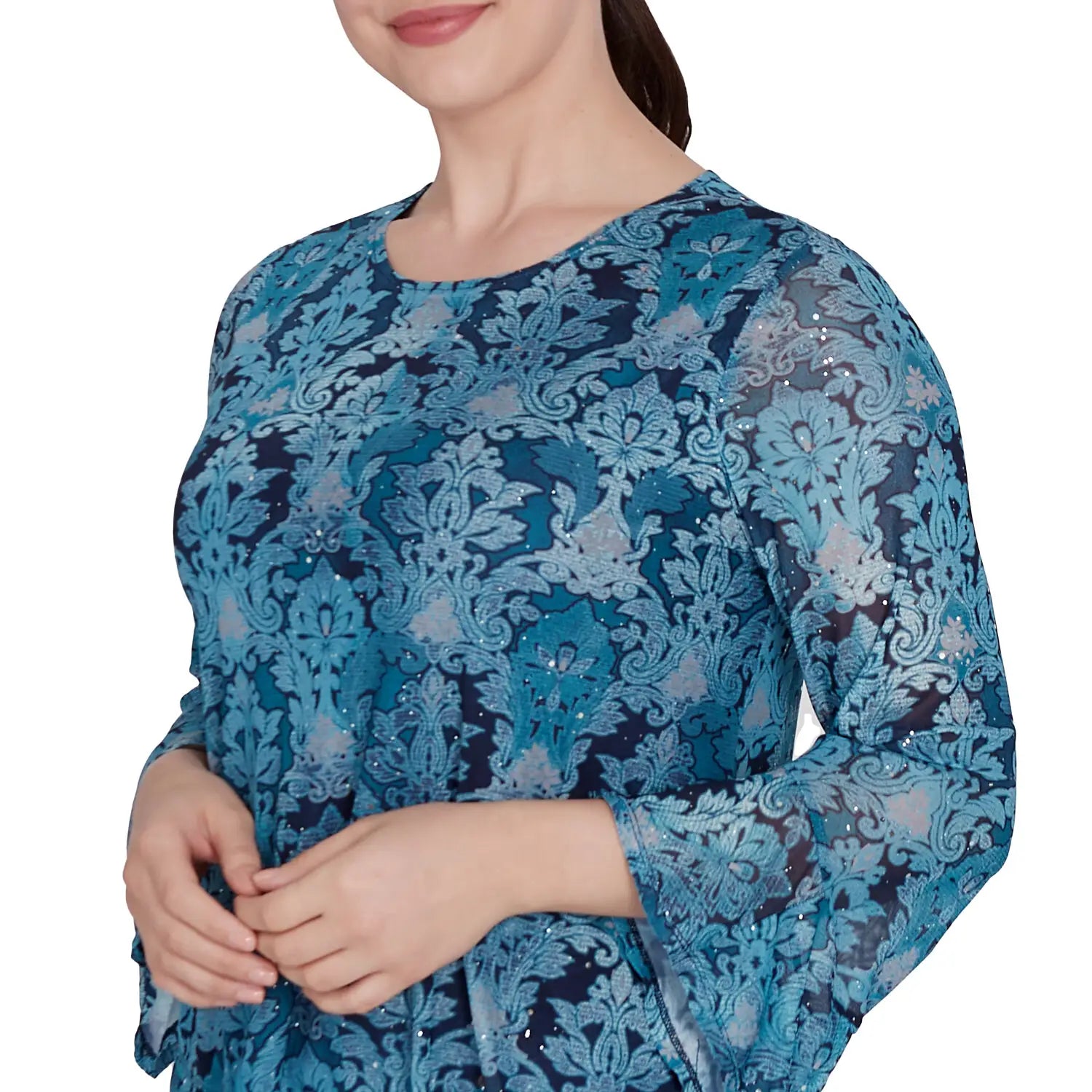 Damask Mesh Top Jade multi - Ruby Rd