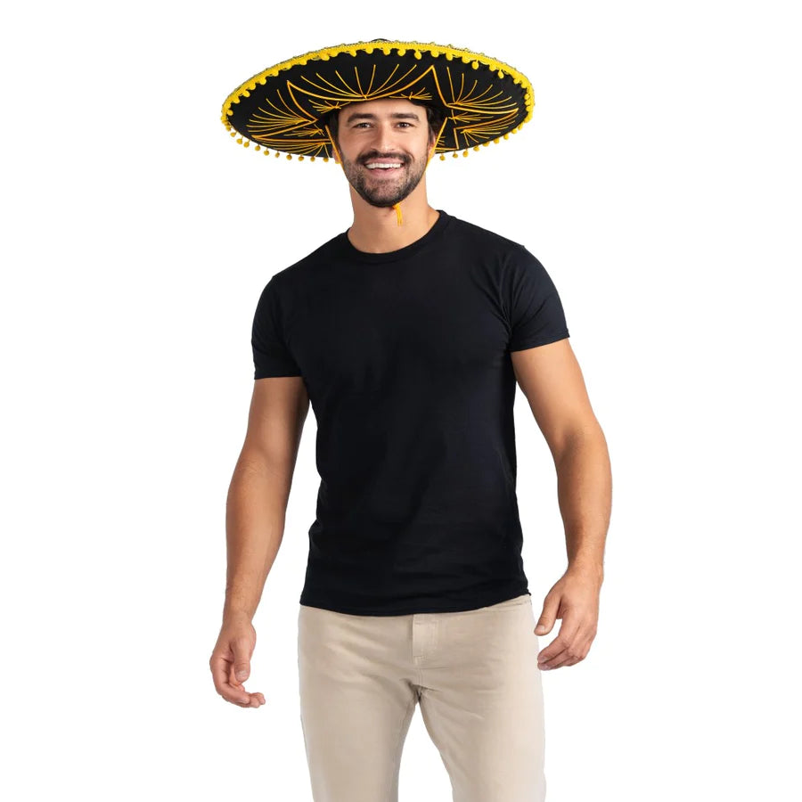 Mexican Sombrero-Gold Trim Adults