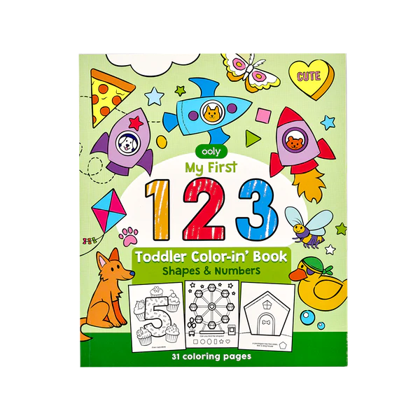 123: Shapes + Numbers Toddler Coloring Book
