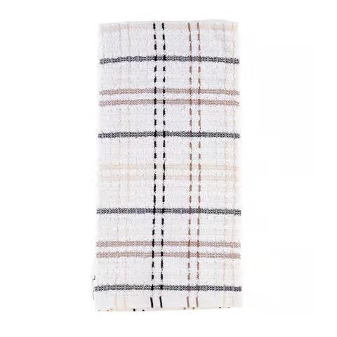 Check Kitchen Towel Latte 18 x 28