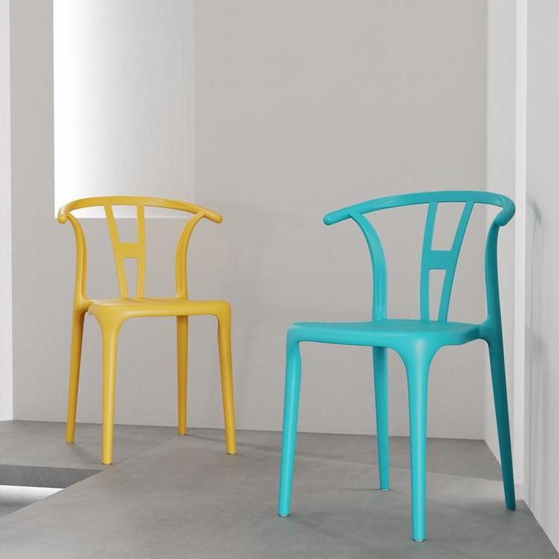 Nordic Style PP Plastic Dining Chair with Backrest Turquoise