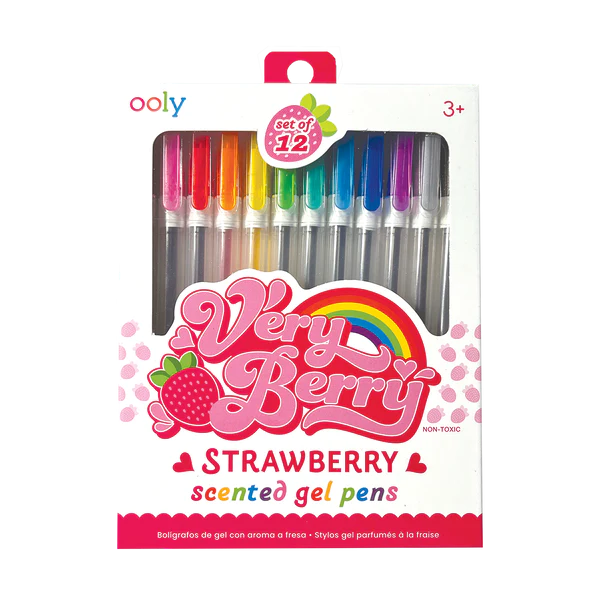 Very Berry Strawberry Scented Gel Pens - Set of 12