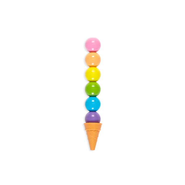 Rainbow Scoops Vanilla Scented Stacking Erasable Crayons