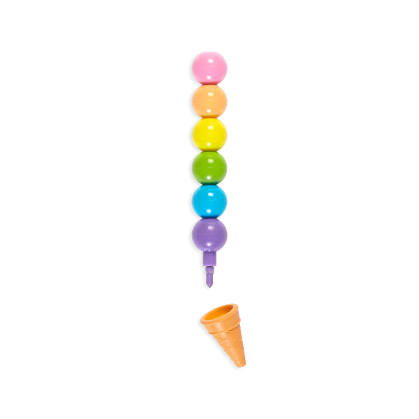 Rainbow Scoops Vanilla Scented Stacking Erasable Crayons