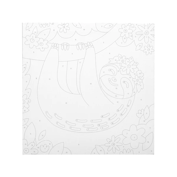 Colorific Canvas Paint by Number Kit - Happy Sloth