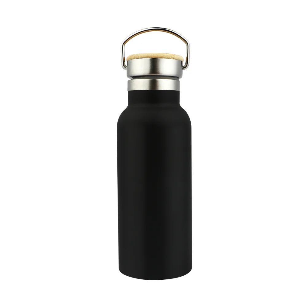 500ml/17oz Double Wall S.S. Sport Bottle Black